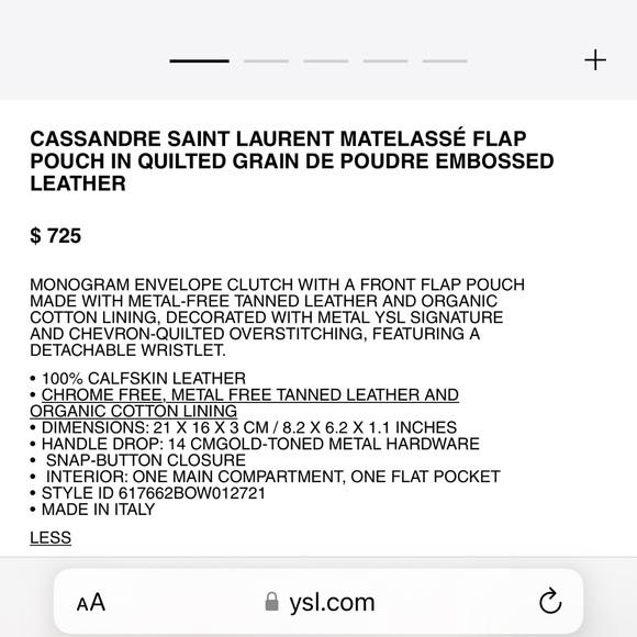 ⛔️SOLD⛔️ SAINT LAURENT MATELASSÉ FLAP POUCH IN QUILTED GRAIN EMBOSSED LEATHER - Picture 13 of 13